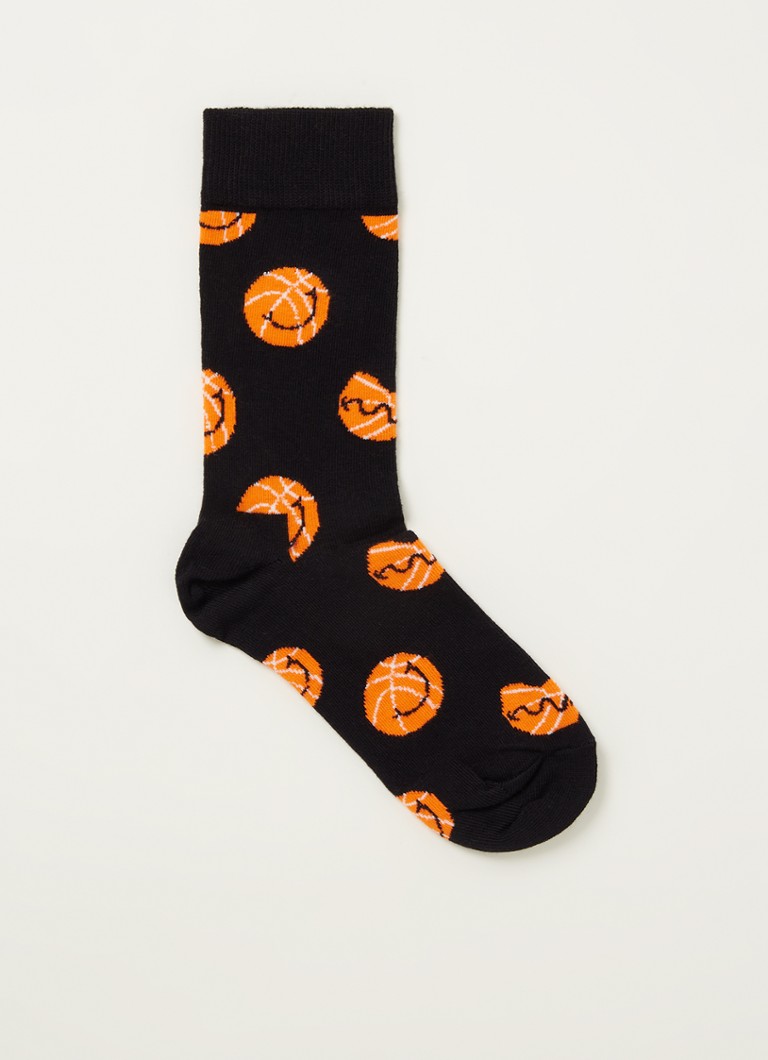 Happy Socks - Balls sokken met print - Zwart