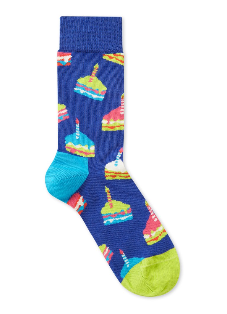 Happy Socks Chaussettes De Gateau D Anniversaire Avec Impression Violet De Bijenkorf