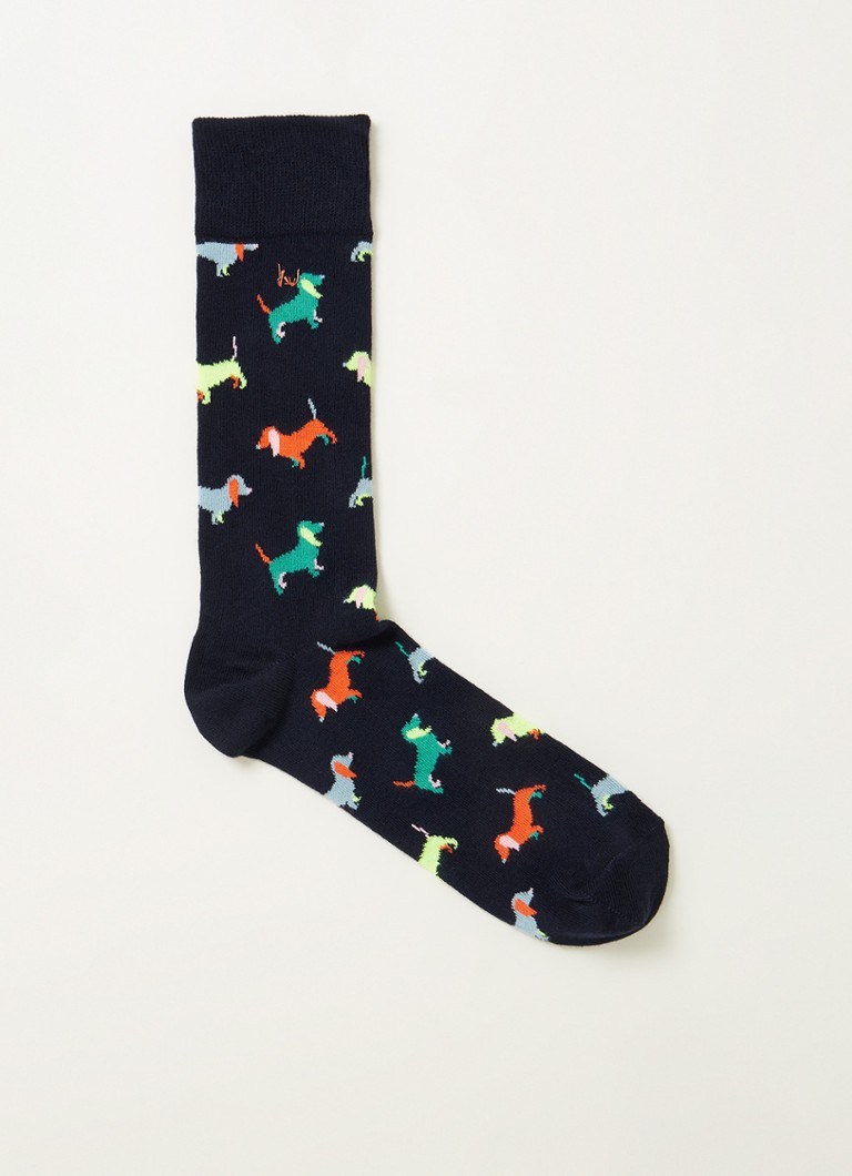 Happy Socks - Chaussettes Puppy Love avec imprimé animal - Bleu foncé