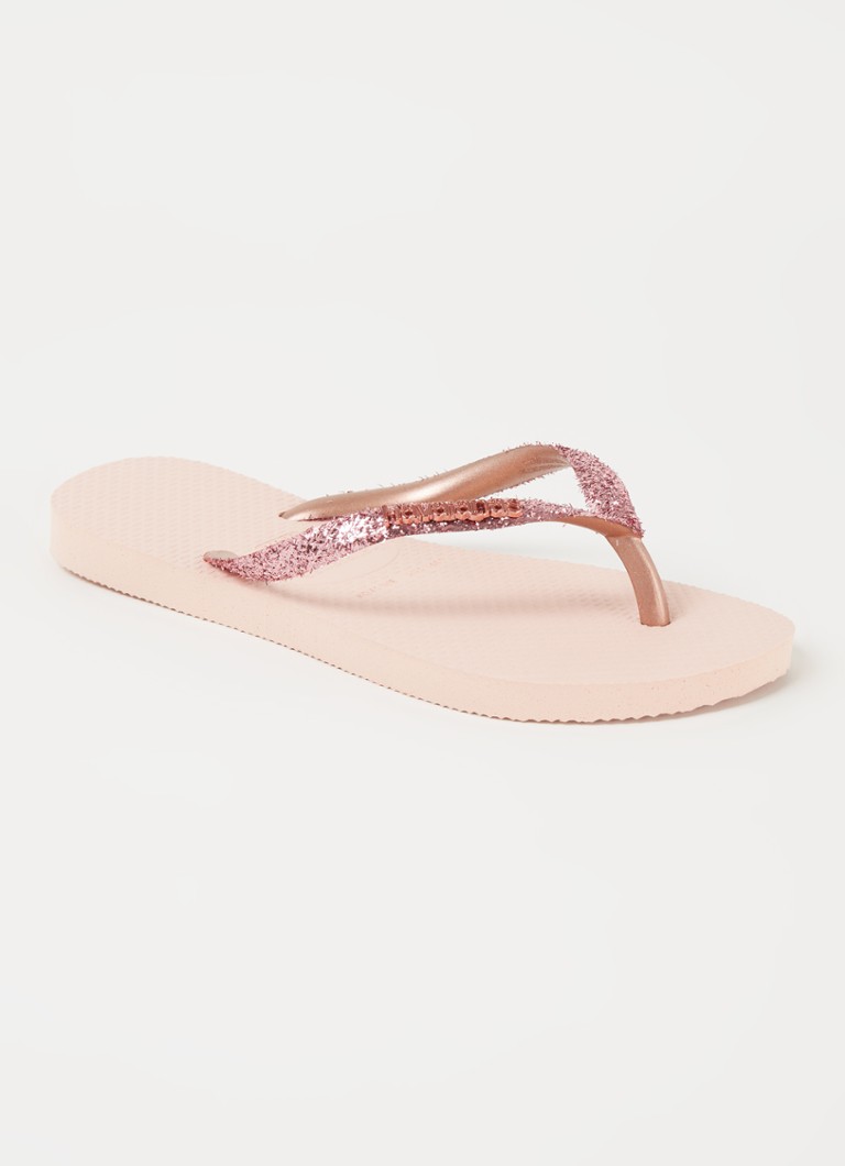 kwaliteit Lokken frequentie Havaianas Slim slipper met glitter • Lichtroze • deBijenkorf.be