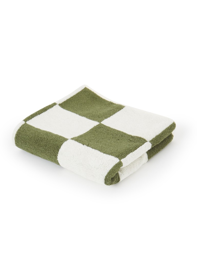 Hay - Check badhanddoek - 550 gr/m2 - 50 x 100 cm - Mosgroen