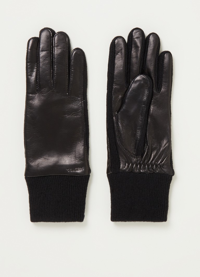 Hestra - Jeanne handschoenen met lamsleren details - Zwart