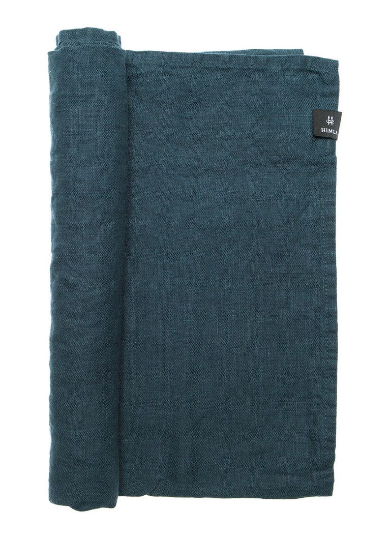 Himla - Sunshine tafelloper van linnen 145 x 50 cm - Donkerblauw