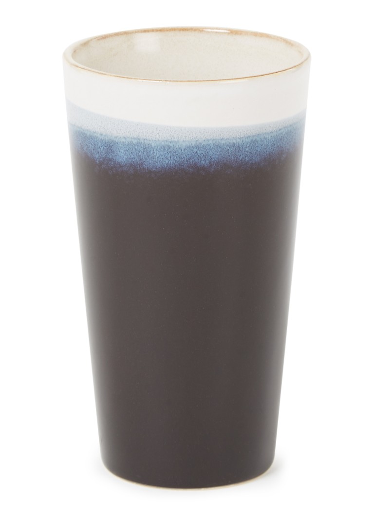 HKliving - 70's Arctic latte macchiato kopje 28 cl - Donkerblauw