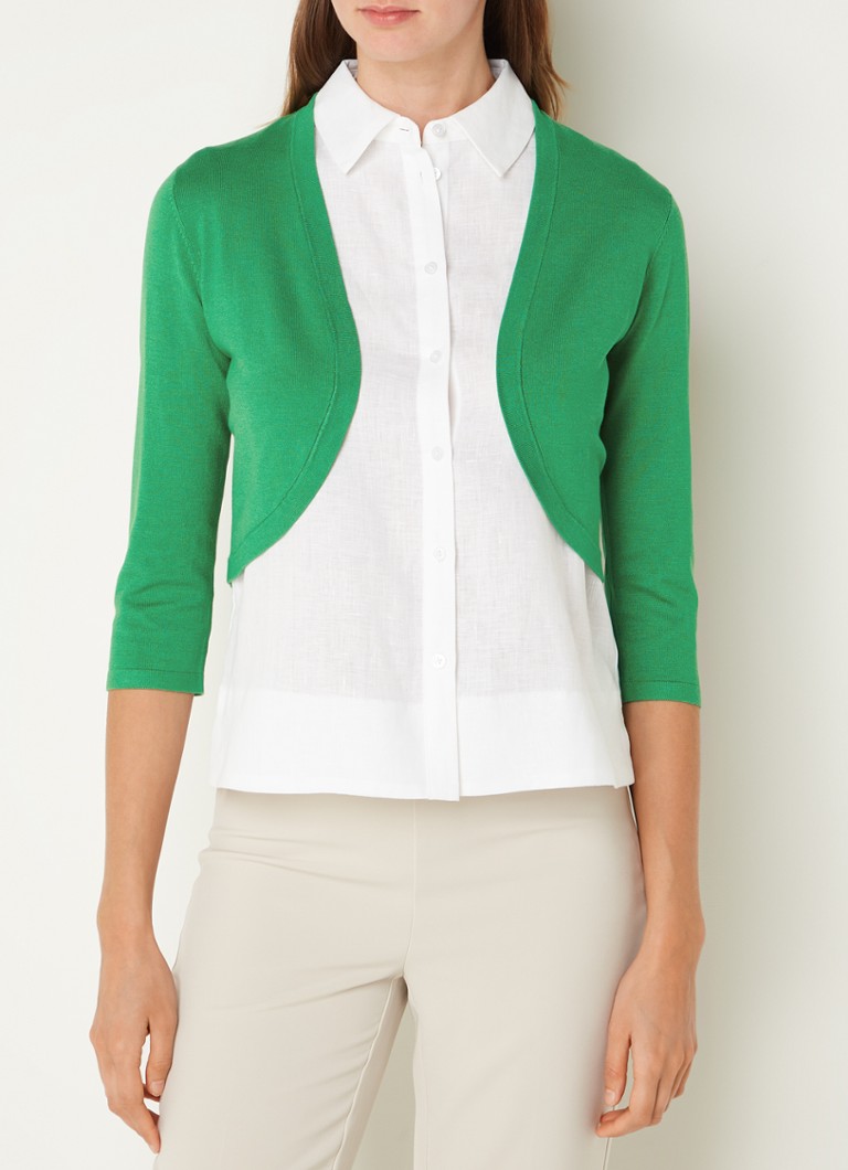 Hobbs - Carrie fijngebreide bolero met stretch - Groen