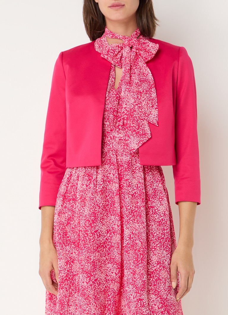 Hobbs - Elize cropped blazer met structuur - Donkerroze