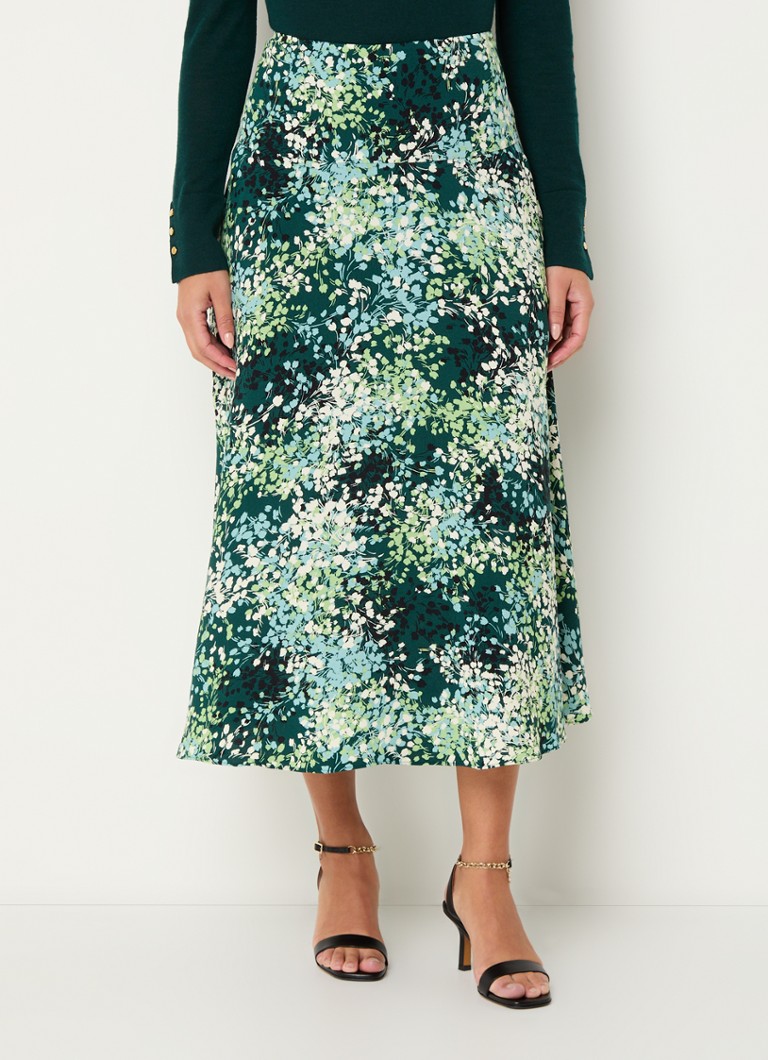 Hobbs Kiara midi rok met bloemenprint • Groen •