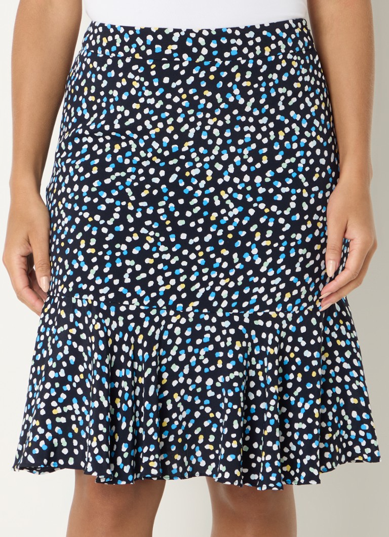 Hobbs - Margot minirok met stippenprint - Donkerblauw