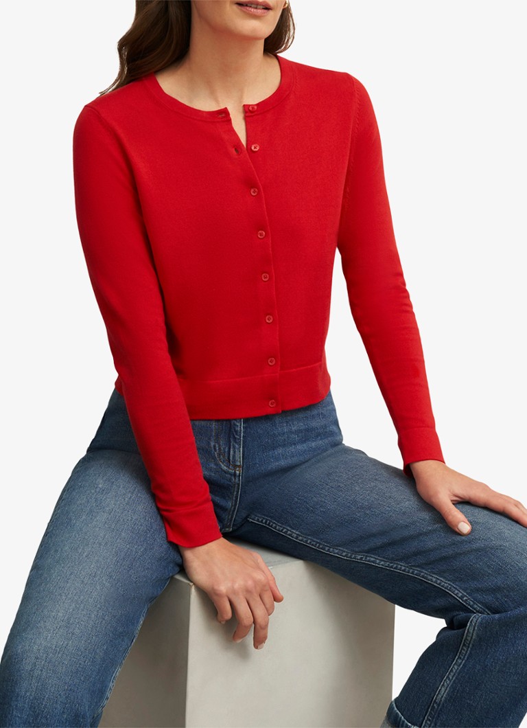 Hobbs - Michelle fijngebreid vest met stretch - Rood