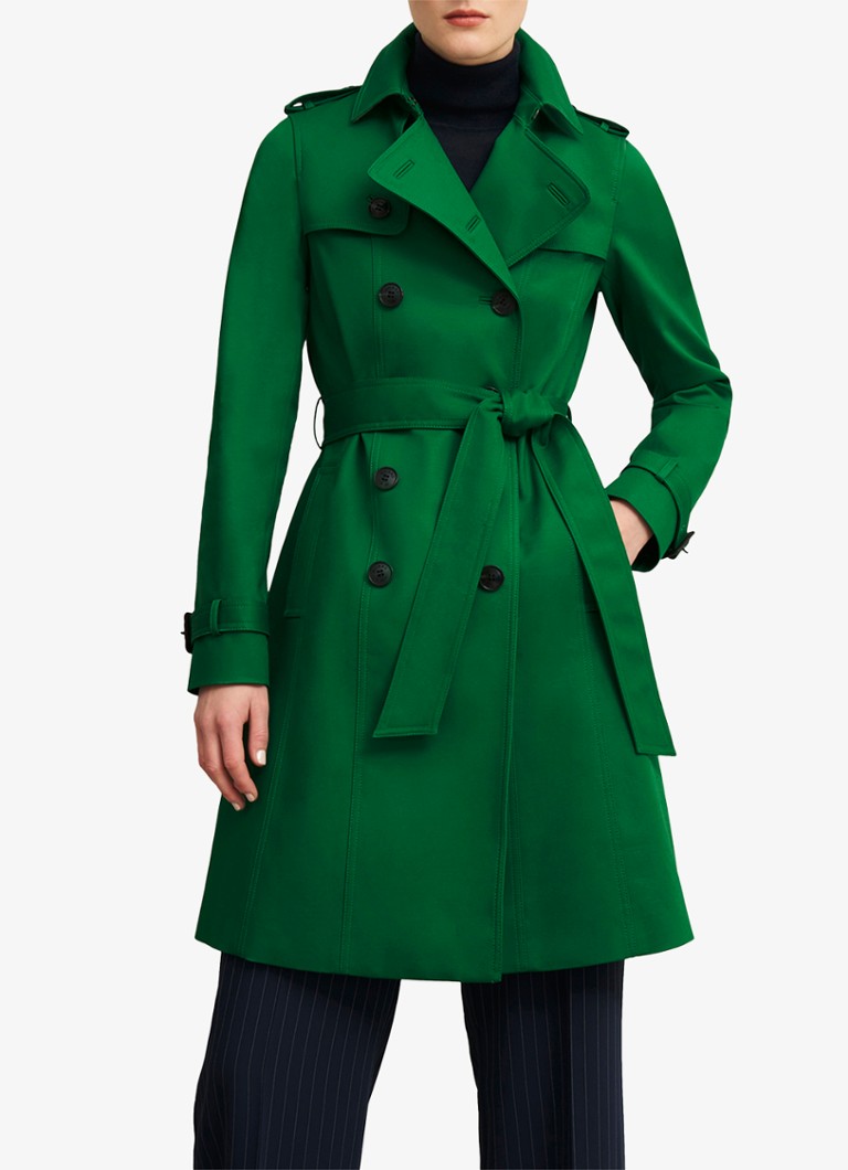 Hobbs - Skylar trenchcoat met steekzakken - Groen