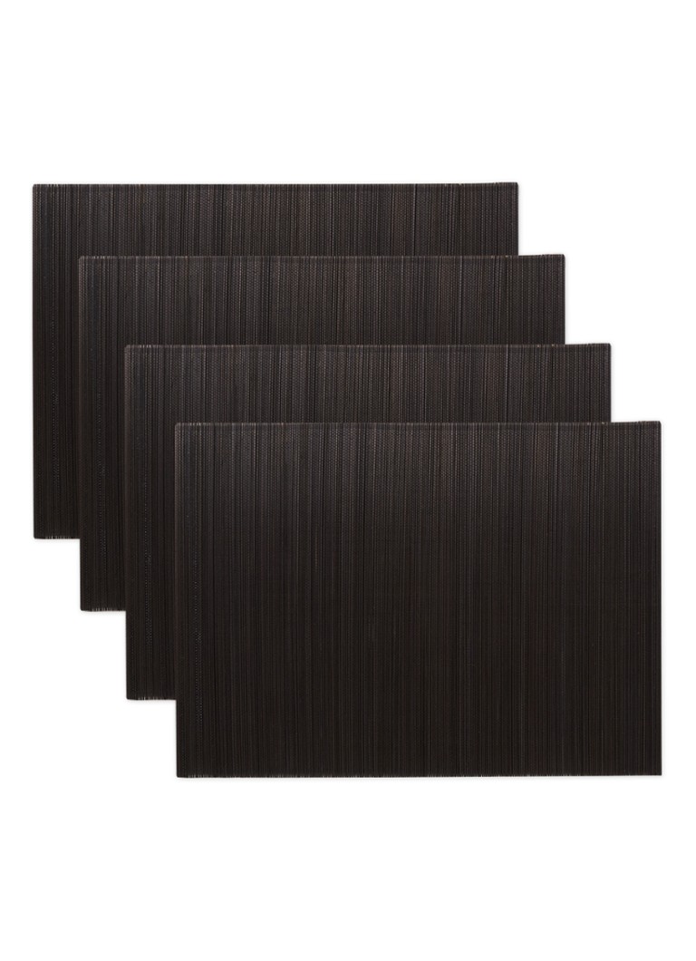 House Doctor Bamb placemat 45 x 33 cm set van 4 • Zwart • deBijenkorf.be