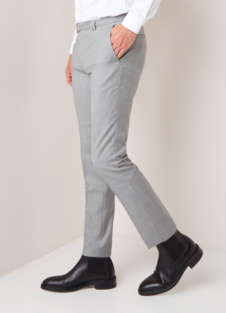 HUGO BOSS - Arti/Hesten extra slim fit pak van gemêleerd scheerwol - Grijs