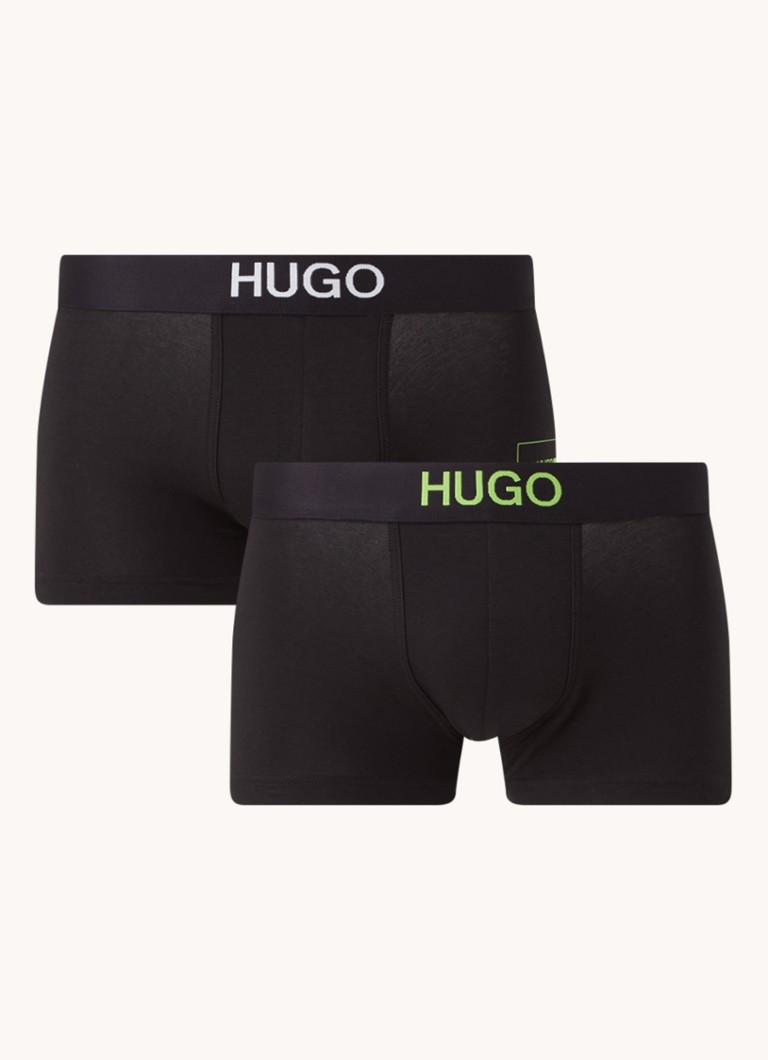 HUGO BOSS - Boxershorts met logo in 2-pack - Zwart