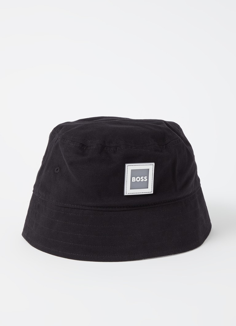 HUGO BOSS - Bucket hoed met logo - Zwart
