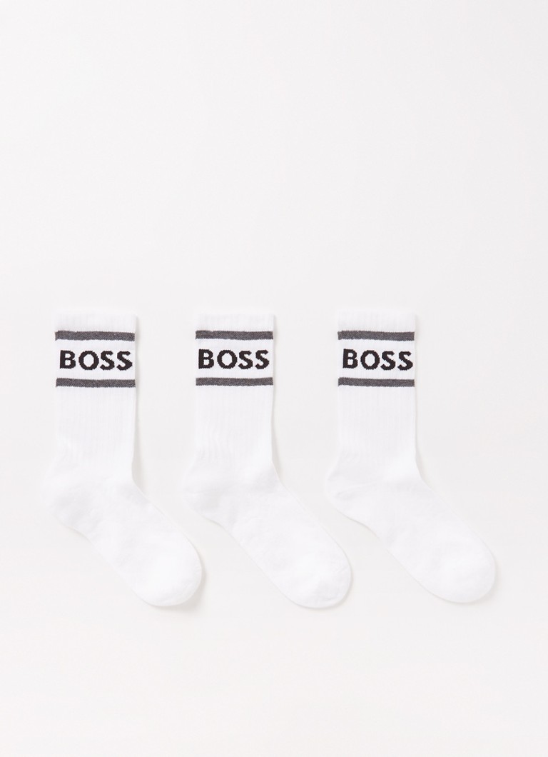 HUGO BOSS - Chaussettes avec logo en lot de 3 - Blanc