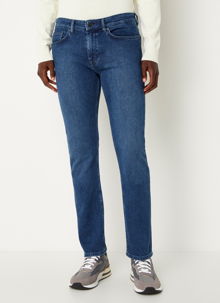 HUGO BOSS - Delaware slim fit jeans met donkere wassing - Indigo