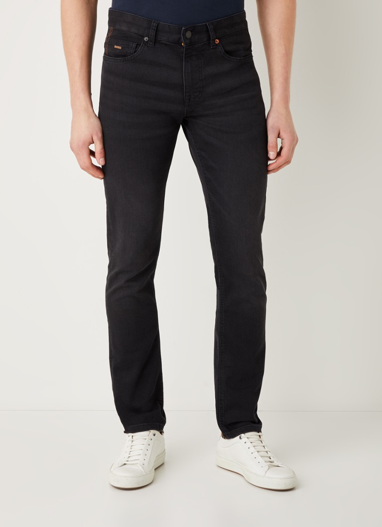 HUGO BOSS - Delaware slim fit jeans met gekleurde wassing - Zwart