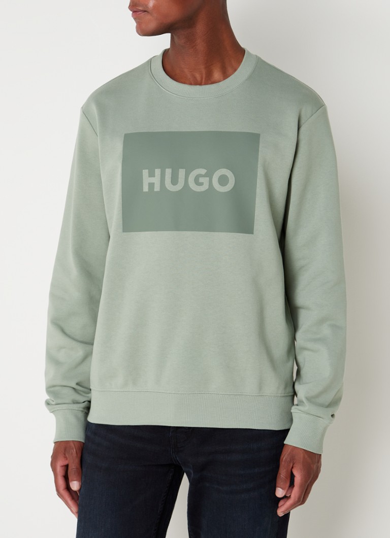 HUGO BOSS - Duragol sweater met logoprint  - Groen