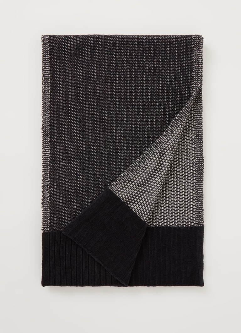 HUGO BOSS - Écharpe Kitchyoso en coton 175 x 30 cm - Noir