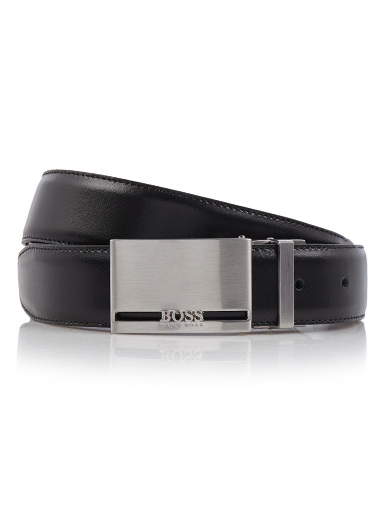 HUGO BOSS riem van leer met gespen Zwart • deBijenkorf.be