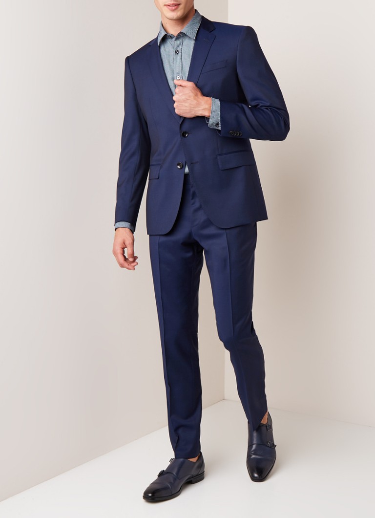 HUGO BOSS - Huge6/Genius5 slim fit pak van scheerwol - Donkerblauw