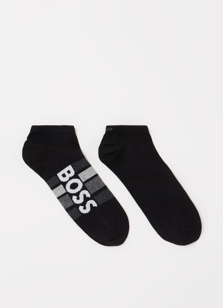 HUGO BOSS - Lot de 2 chaussettes sneaker avec logo - Noir