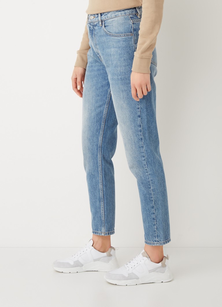 Symmetrie Van storm vloeiend HUGO BOSS Modern Mom high waist tapered fit cropped jeans met medium  wassing • Indigo • deBijenkorf.be