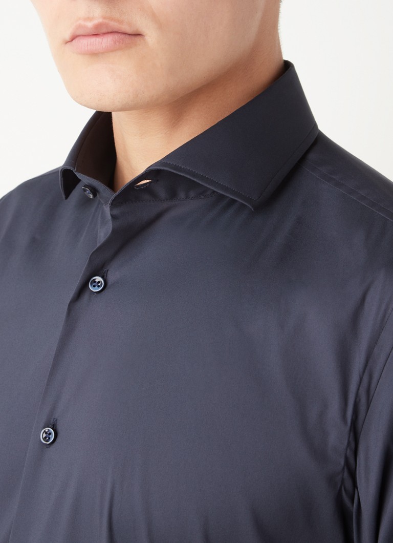 onkruid Grafiek tuin HUGO BOSS P-HANK-spread slim fit overhemd met stretch • Donkerblauw •  deBijenkorf.be