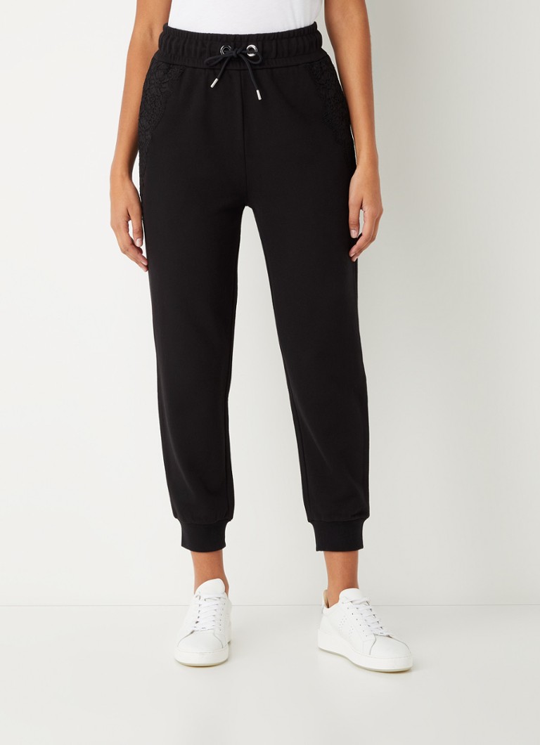 HUGO BOSS - Pantalon de jogging court coupe fuselée taille haute avec logo  - Noir