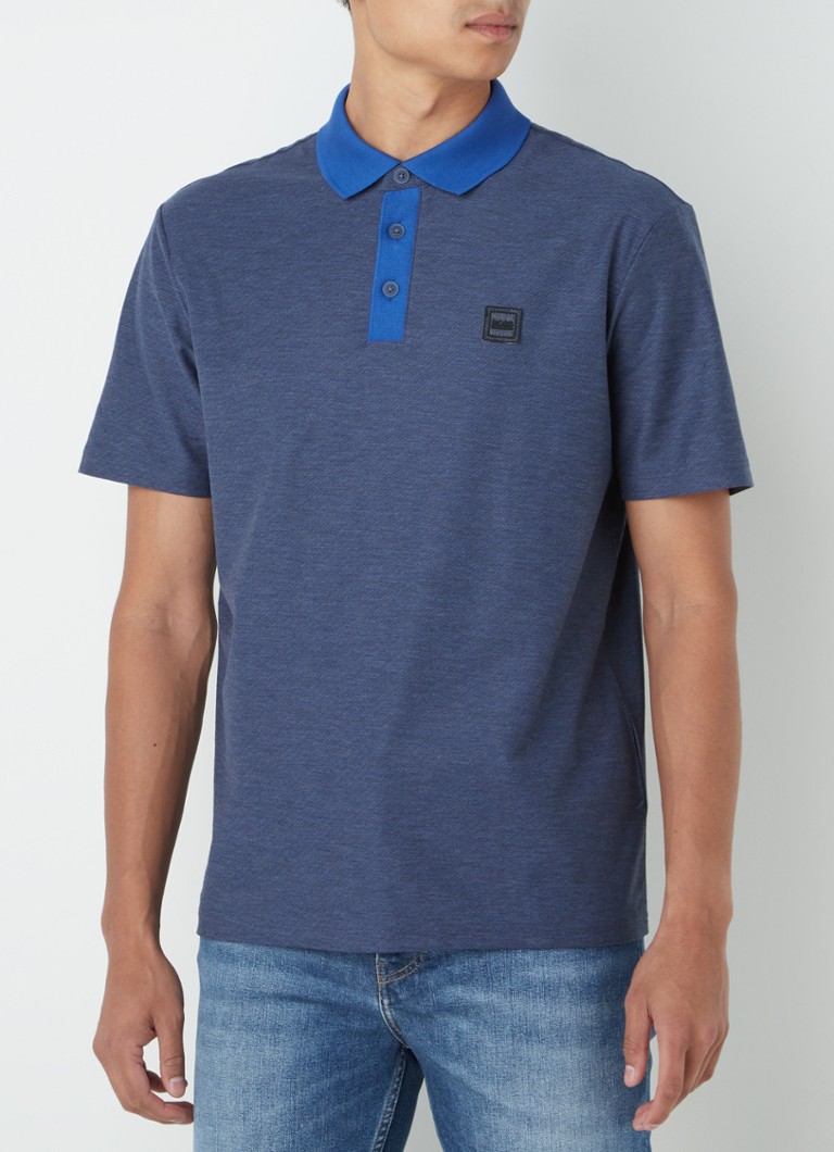 HUGO BOSS - Phony regular fit polo met patch - Donkerblauw