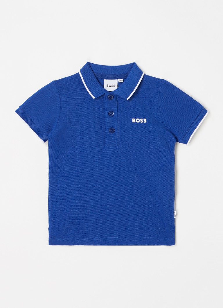 HUGO BOSS - Polo van piqué katoen met logo - Blauw