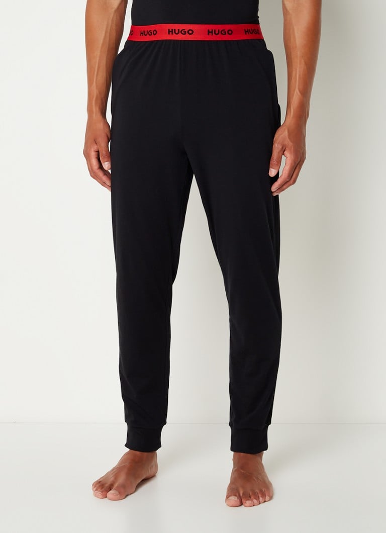 HUGO BOSS - Pyjamabroek met logoband en steekzakken - Zwart
