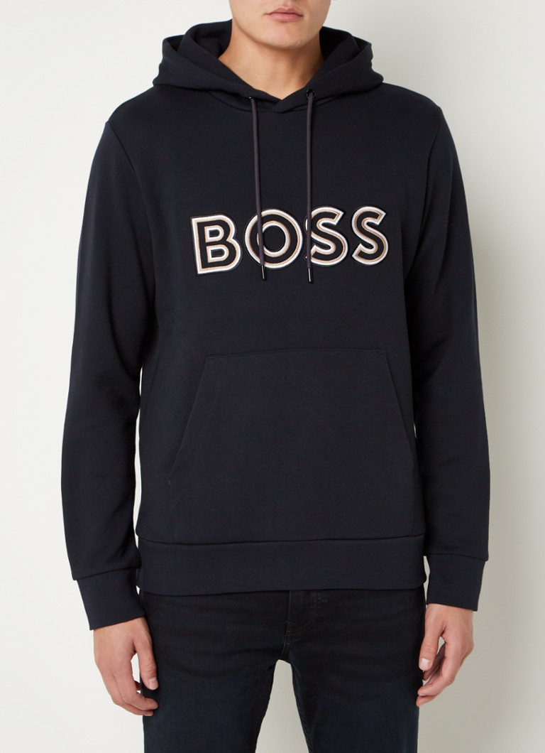 HUGO BOSS - Seeger hoodie met logoprint - Donkerblauw