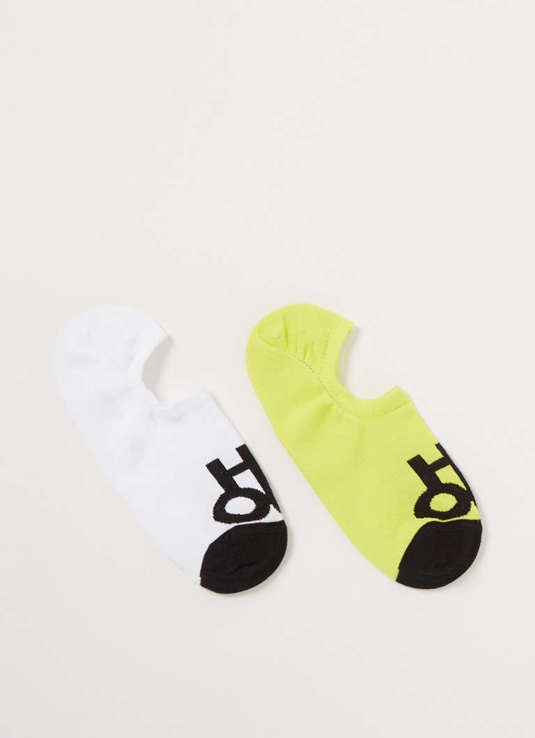 HUGO BOSS - Sneakersokken met logo in 2-pack - Neongeel