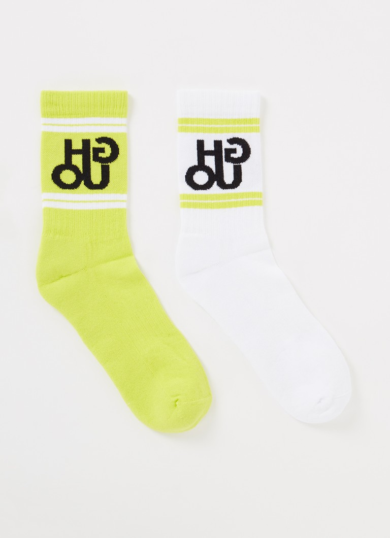 HUGO BOSS - Sokken met logoprint in 2-pack - Geel