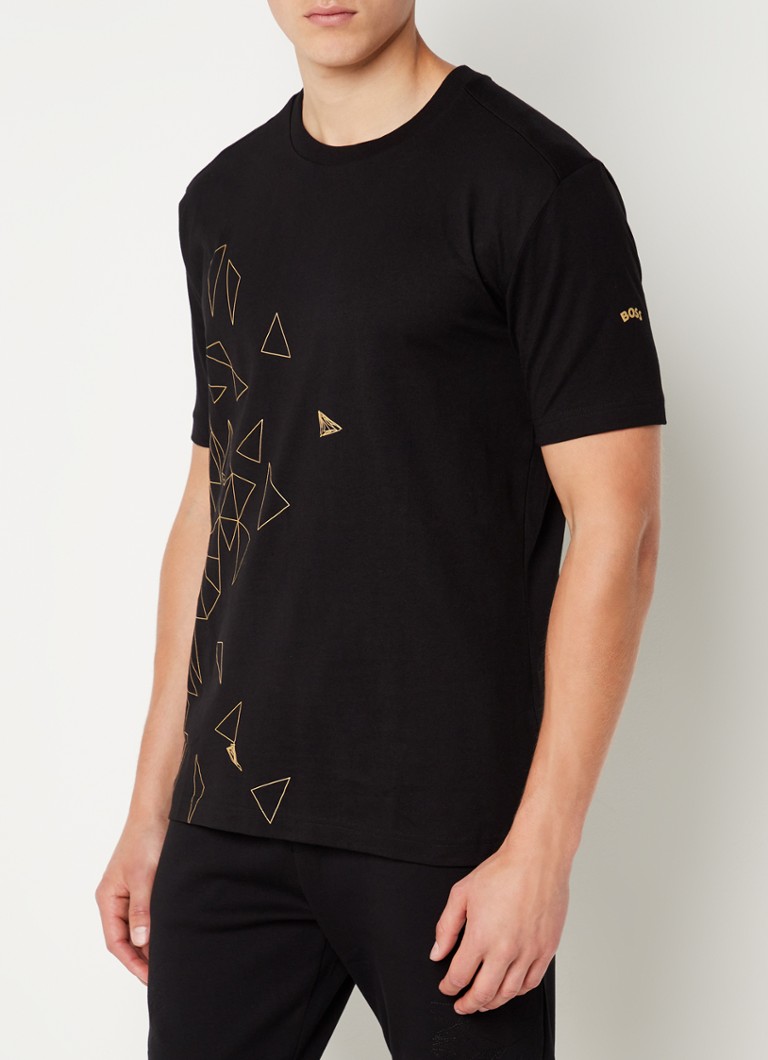 HUGO BOSS - T-shirt Teego avec imprimé devant et dos - Noir
