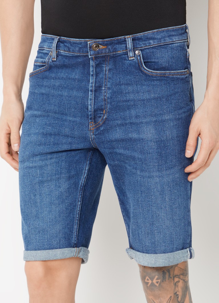 HUGO BOSS Tapered fit korte broek van denim • Indigo • deBijenkorf.be