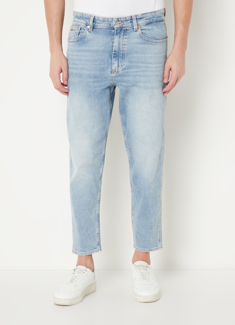 HUGO BOSS Tatum tapered fit cropped jeans met lichte wassing • Indigo