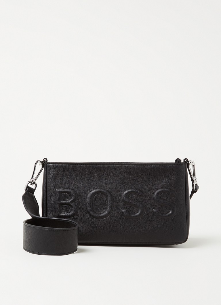 HUGO BOSS Taylor crossbodytas van leer met logo • Zwart • deBijenkorf.be