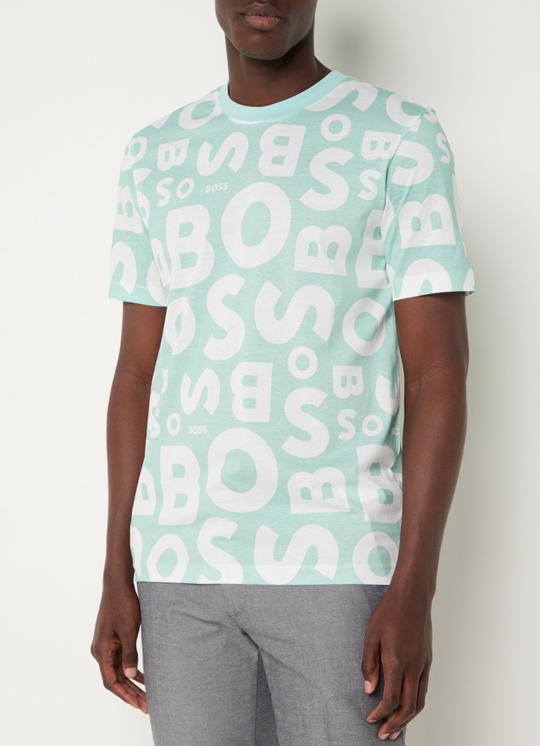 HUGO BOSS - Tiburt T-shirt met logoprint - Mint