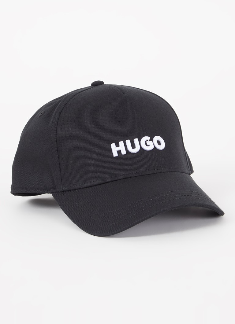 HUGO - Jude pet met logoborduring - Zwart