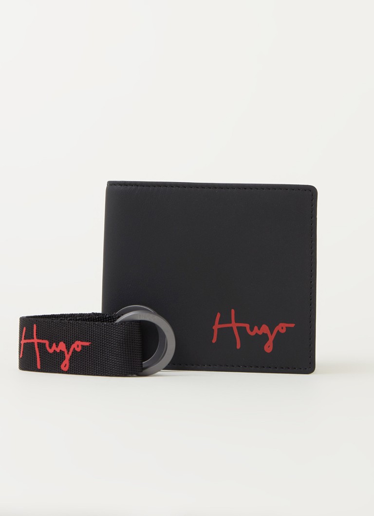 HUGO BOSS - Portefeuille en cuir avec logo  - Noir