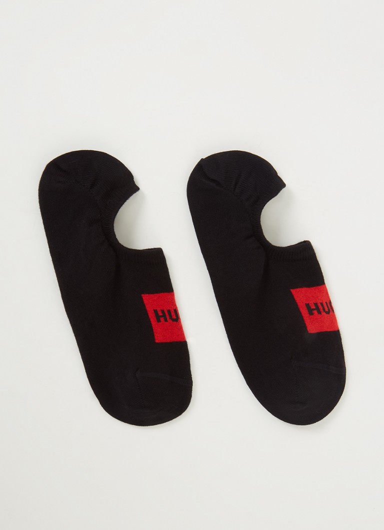 HUGO - Sneakersokken met logo in 2-pack - Zwart