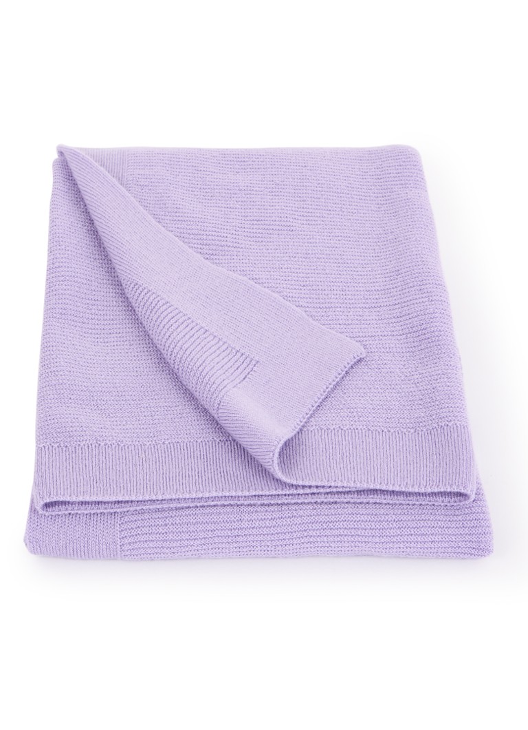 Hvid - Gust wiegdeken van merino wol 70 x 95 cm - Lavendel