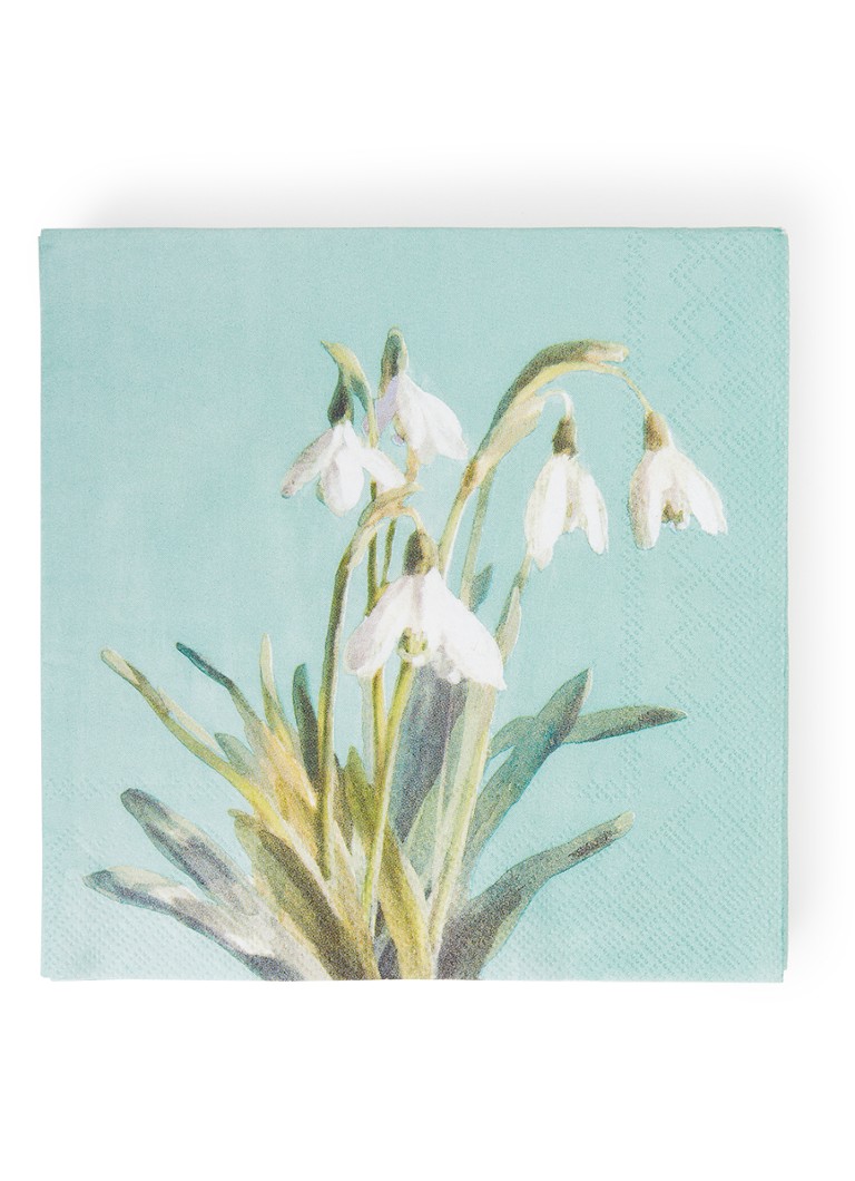 Ihr Ideal Home - Bunch of Snowdrops servetten 33 x 33 cm  - Mint
