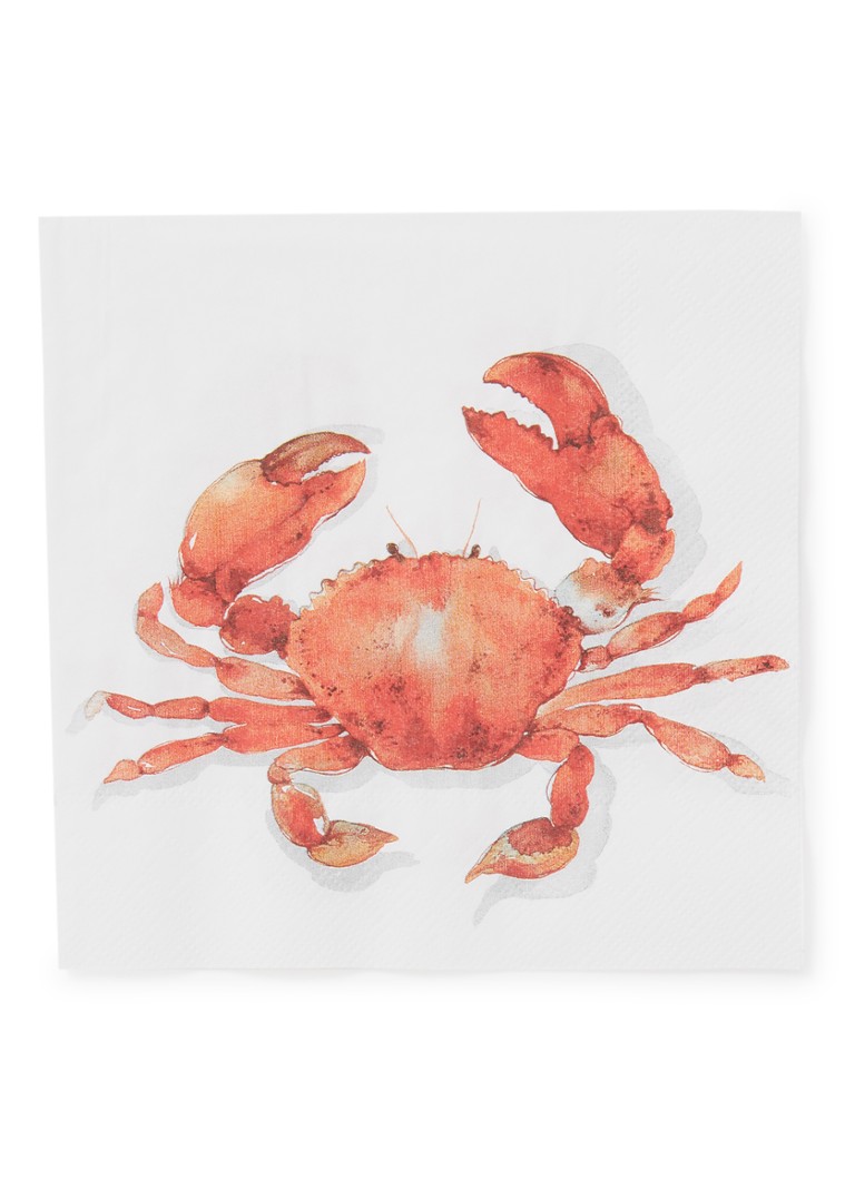 Ihr Ideal Home - Crab servetten 33 x 33 cm - Koraal