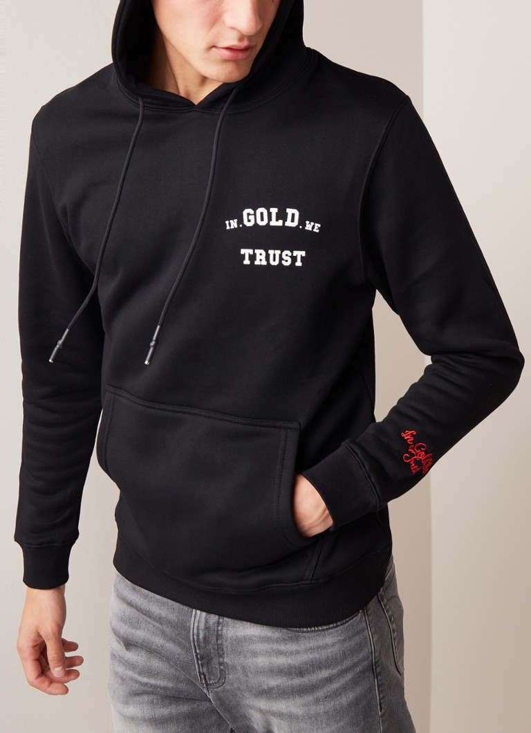 Numeriek Samenhangend geestelijke In Gold We Trust Hoodie in katoenblend met logoprint • Zwart •  deBijenkorf.be