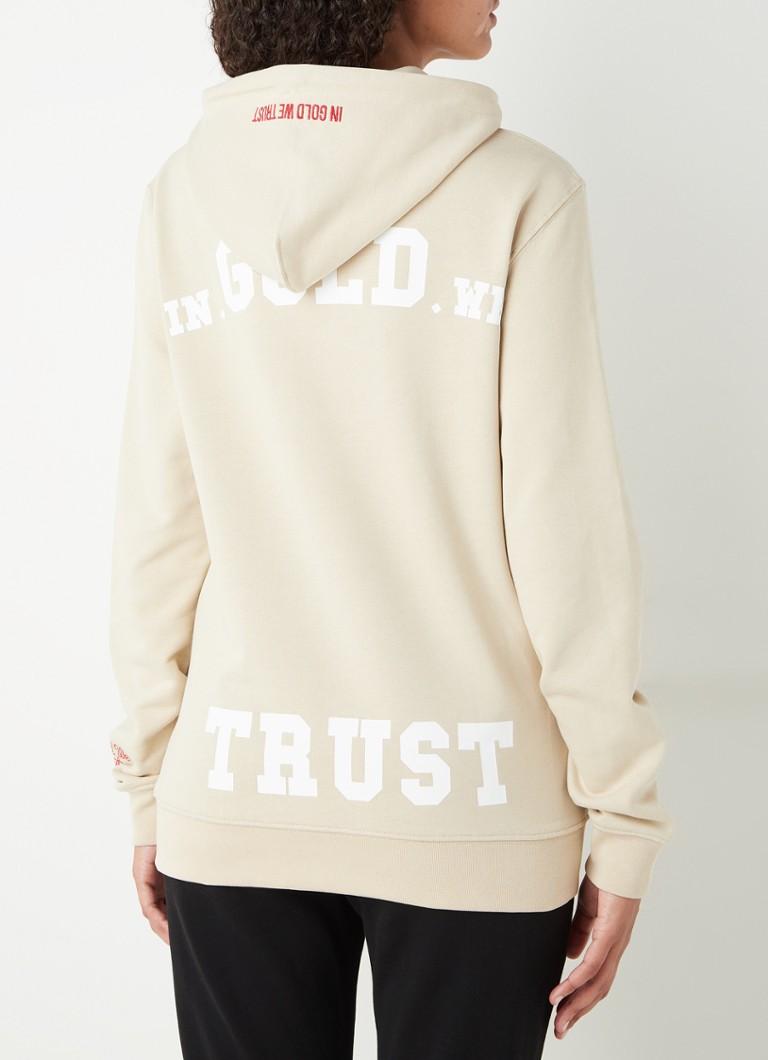 In Gold We Trust - The Notorious hoodie van biologisch katoen met logoprint - Beige