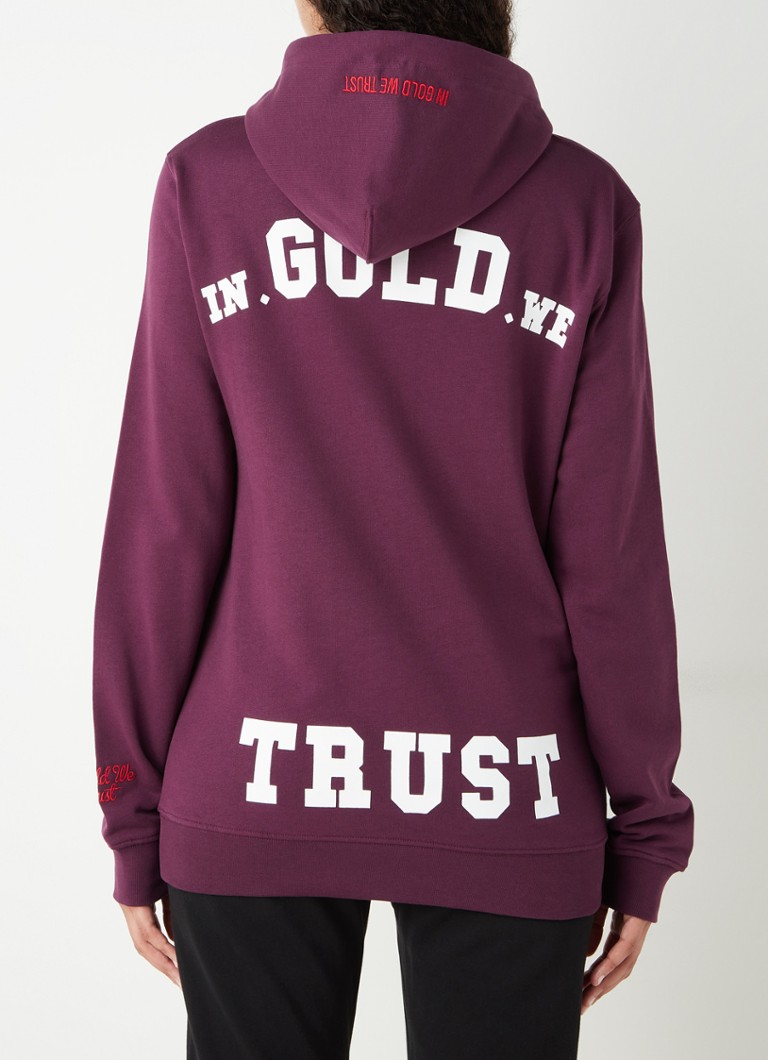 In Gold We Trust - The Notorious hoodie van biologisch katoen met logoprint - Paars
