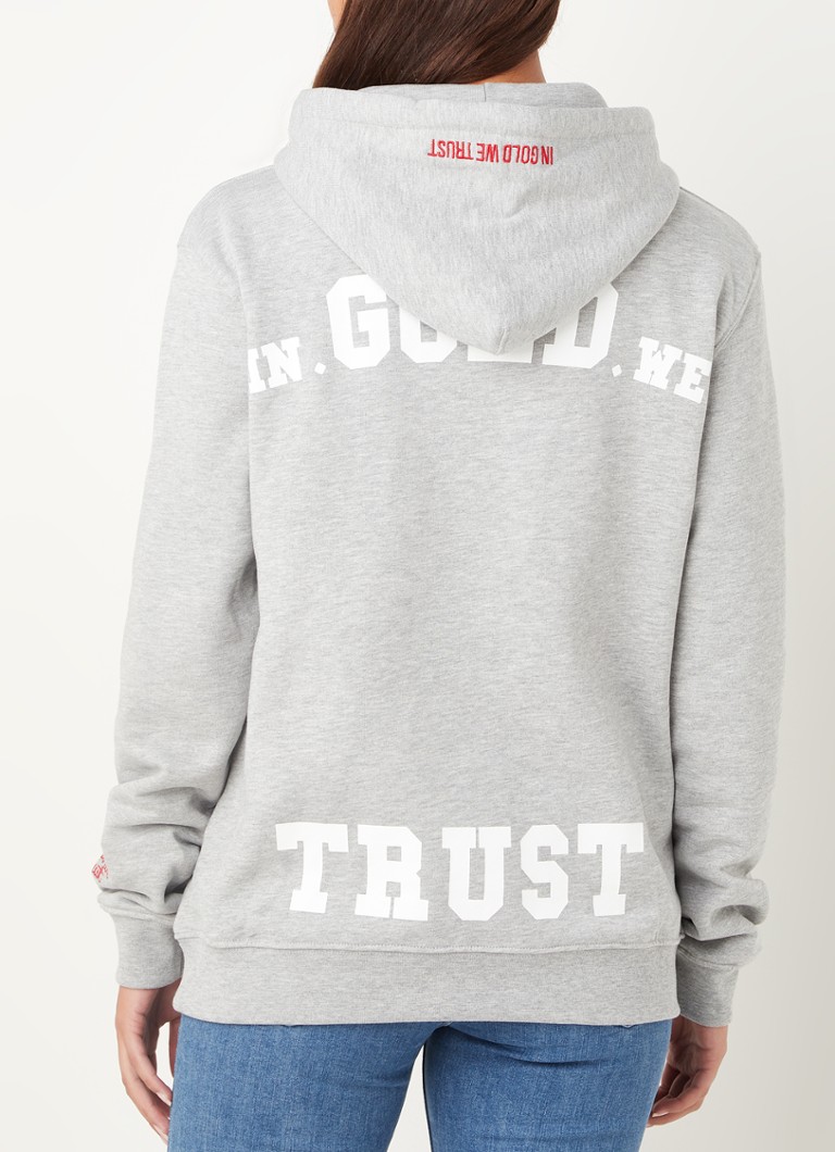 Grijze Hoodie Grijze In Gold We Trust Trui Hoodie Dames In Gold We